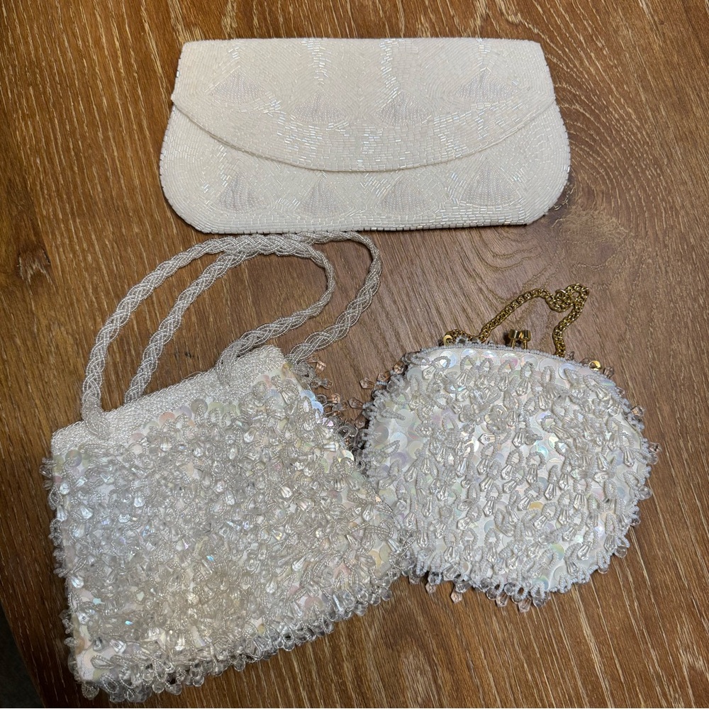 Like new, sparkly mid-century beaded bag bundle.